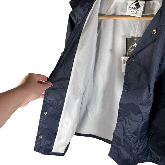 Augusta Sportswear Adult Unisex Small NWT Navy Blue Snap Front Flight Jacket - Picture 6 of 10